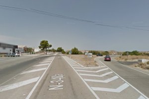 Cruce de Los Gallardos hacia la costa en el que debía ir una rotonda, en una imagen de Google Maps.