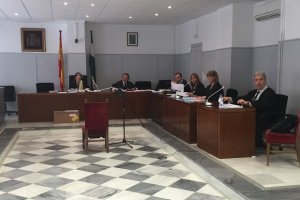 Sala de vistas de la Audiencia de Almería en el inicio del juicio.