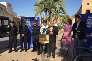 El subdelegado junto a responsables de las fuerzas de seguridad y los servicios consulares, esta mañana en La Alcazaba