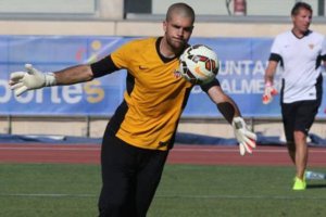 Rubén entrenando con el Almería.
