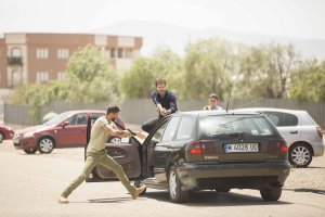Grabación de la serie en Campohermoso con Luis Fernández, Rodolfo Sancho y Nya de la Rubia.