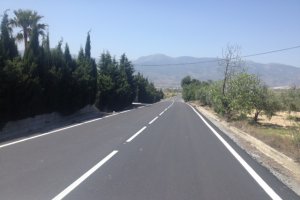 Tramo de la carretera mejorado entre Lúcar y Tíjola.