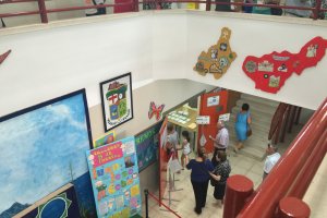 Interior del colegio Padre Méndez, esta mañana.