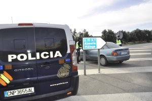 Policía Nacional en un control en El Ejido