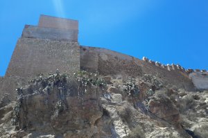 Lienzo norte de la Alcazaba cercado por la Policía Local.