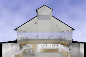 Aspecto interior del futuro Mercado de Abastos de Macael.