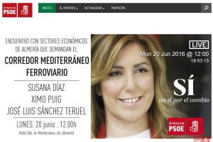 Cartel anunciador del acto de mañana con Susana Díaz.