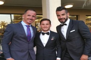 Piatti con Negredo y Antonio Ramírez, amigo de los dos jugadores.