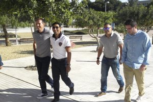 Juntos como hermanos: Moreno, Esteban y Peralta.