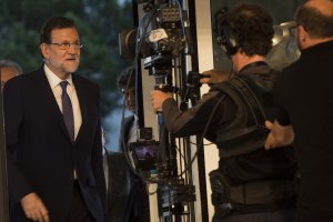 Llegada de Rajoy al plató.