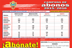 Precios de la 2015-2016.