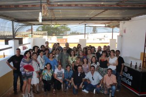 El homenajeado por su jubilación, Antonio Durán Valdés; con el director del IES Galileo, José Manuel Simón; la jefa de Estudios, Lola Andújar; y el r