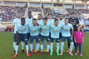 El once del CD El Ejido frente al Lorca en Santo Domingo.