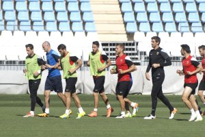 Iago Díaz entrenando con normalidad.
