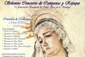 Detalle del cartel con las actividades por los 75 años de la Soledad.