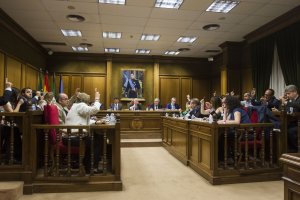 Vista del Pleno celebrado en la Diputación de Almería, donde los partidos aprobaron por unanimidad un crédito de 1,9 millones a Galasa.