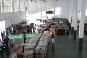 Jornada de venta de pescado en la lonja de Carboneras dedicada principalmente al palangre de superficie.