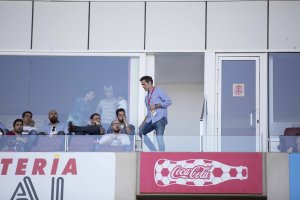 Corona, en el palco el domingo.