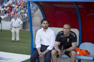 David Generelo antes de comenzar el partido.