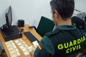 Billetes falsos identificados por la Guardia Civil.