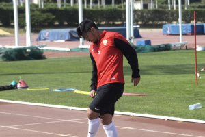 Lolo Reyes en el entrenamiento.