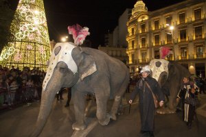 Elefantes en la Cabalgata de Reyes de la capital.