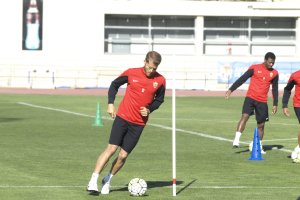 Jorge Morcillo en el entrenamiento de hoy.