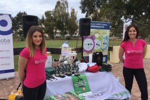 Las azafatas de Dimoba en el evento deportivo.