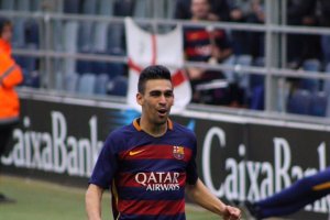 Dani Romera celebrando el gol ante el Eldense.