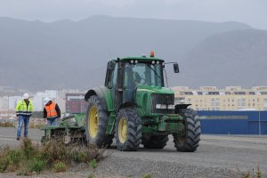 Trabajos llevados a cabo a la entrada de Roquetas.
