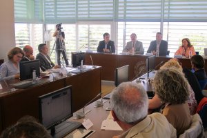 Tercera jornada de la Mesa del Cine celebrada ayer en la Universidad de Almería.