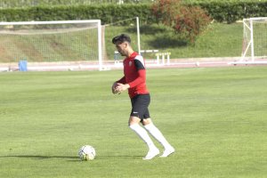 Adri Castellano en el entrenamiento de este miércoles.