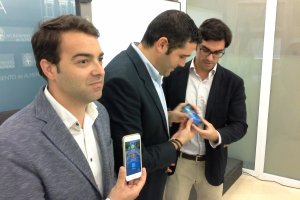 Daniel Gallardo, el concejal Juanjo Alonso e Ignacio Ojeda.