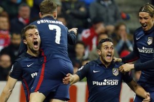 Celebración del gol colchonero.