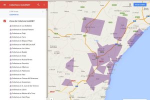 Mapa de la cobertura de InstelNET.