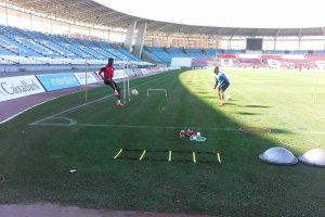 Jonathan, este martes con el recuperador Jesús Roche.