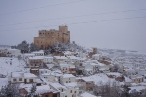 Vélez Blanco cubierto de un manto blanco tras una intensa nevada.