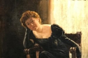 Detalle de ‘Una mirada seductora’ de Villegas Cordero