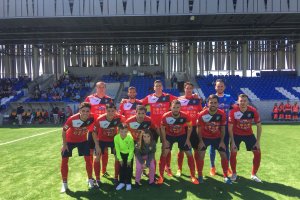 El once del CD El Ejido en Lucena.