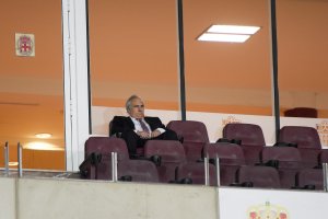 Alfonso García, en el palco del Estadio de los Juegos Mediterráneos.