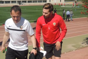 El readaptador Félix Vicente y Mandi, este martes.