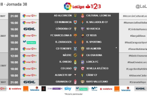 Los horarios de la jornada 38.