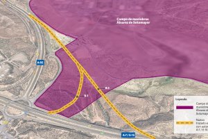 Ramales del proyecto y trazado sobre terreno militar. C.N.P.