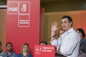Pedro Sánchez, en el mitin de Albacete.