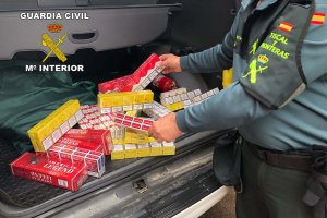 Cajetillas de tabaco intervenidas por la Guardia Civil.