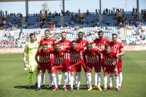 El once del Almería ante el filial del Barcelona.