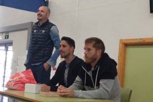 Soriano, Fidel y Morcillo, en las Aulas Rojiblancas.