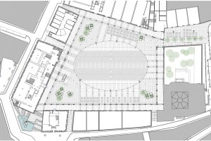 Plano en Planta General de la Plaza de la Constitución.