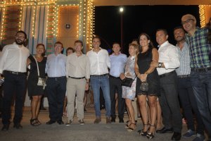 Pedro Sánchez con dirigentes provinciales y locales del PSOE en Almería.