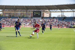 José Pozo en el partido Almería-Barcelona B.